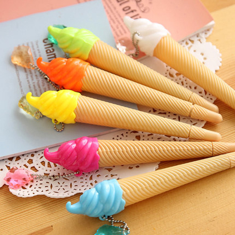 Creative pendants, ice cream-shaped gel pens, colored pen refills, student gel pens, stationery, and school supplies wholesale details Picture