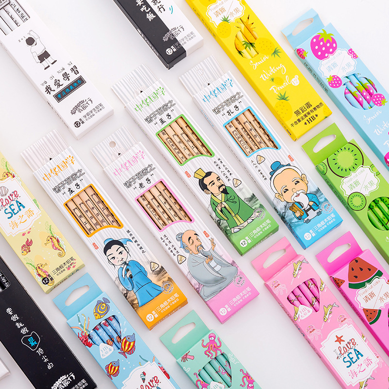 Creative traditional Chinese culture fruits, top students on the golden list, HB eco-friendly pencils, student pencils, stationery wholesale and customization