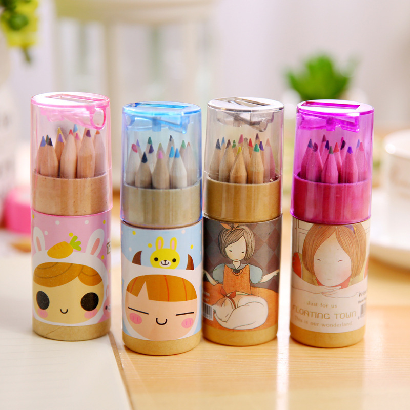 Creative cartoon bear constellation boys and girls 12-color bucket pencil sharpeners stationery and school supplies wholesale details Picture