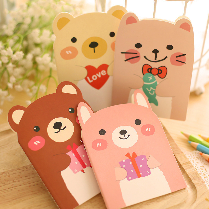 Ear Bear cartoon notebook, student prize, Taobao store gift, Taobao stationery store supply