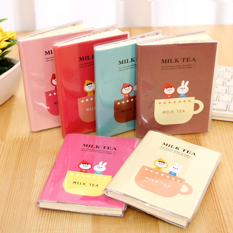 Creative and cute student notebooks, milk tea time plastic case notebooks, student notebooks, student stationery wholesale details Picture