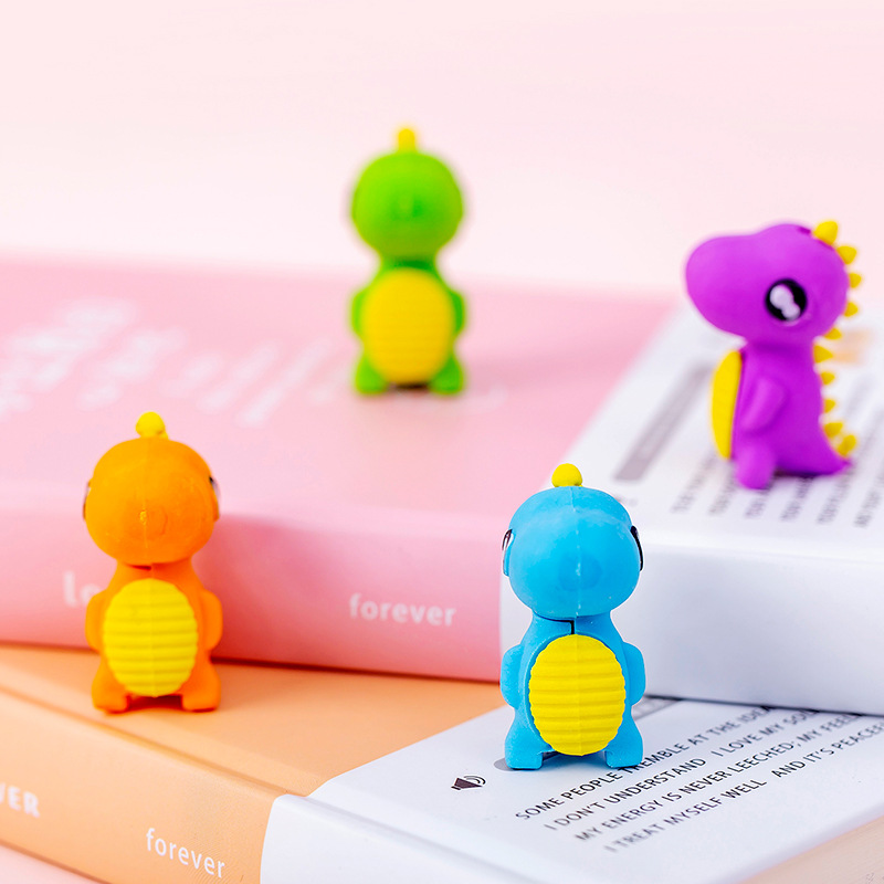 5218 Zhongku Creative Card Tong Little Tyrannosaurus Eraser, Student Eraser, Stationery Wholesale and Customization Factory, Stationery wholesale