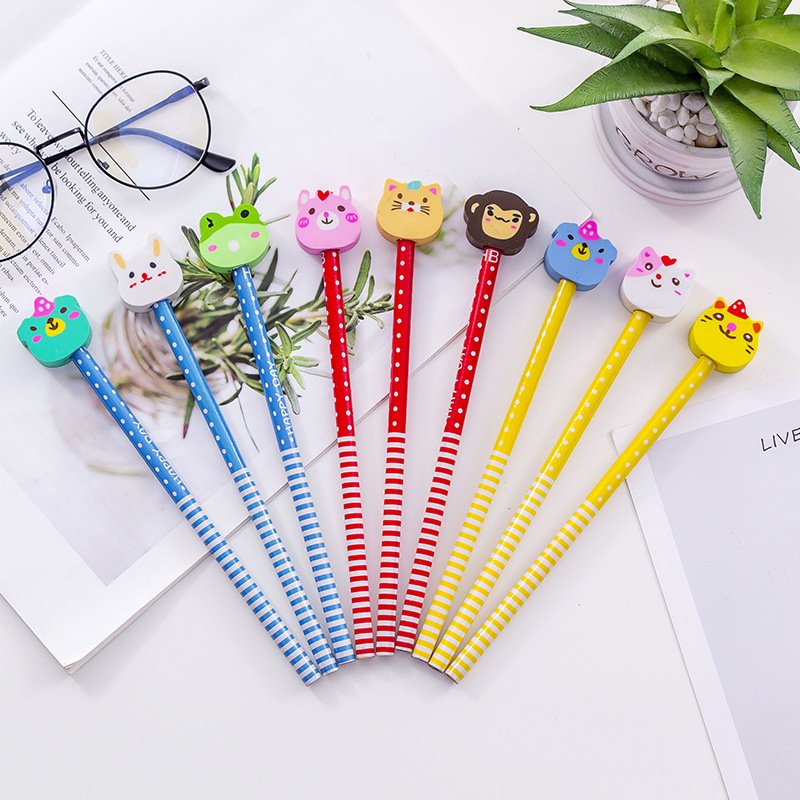2102 Cartoon Animal Head Pencil Set for Children, kindergarten Christmas gifts, gift stationery manufacturer wholesale Specification image