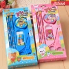 Cartoon student and Children's Stationery Set 810 Pencil, eraser, Pencil sharpener Stationery combination set Supply gift details Picture