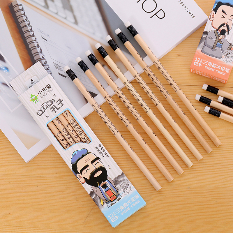 Little Tree Seedling, Laozi, Confucius, classic Chinese learning pencils, children's and students' pencils, stationery wholesale manufacturer, learning supplies Specification image