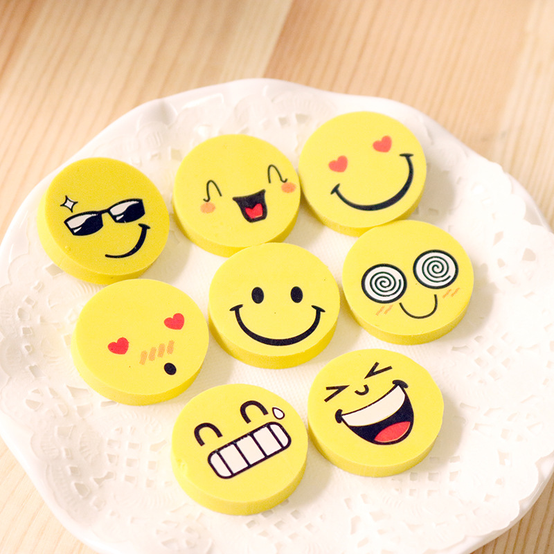 Children and primary school students' cartoon smiling face expression creative erasers, student erasers, stationery manufacturer wholesale Application Scenario