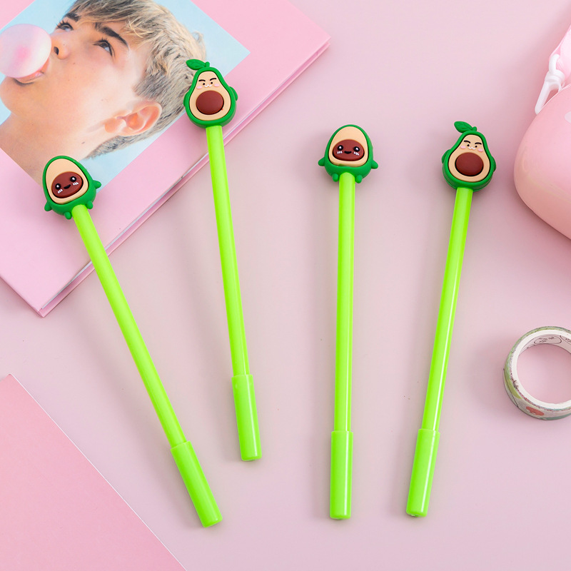 Student creative cartoon expression avocado gel pen, black 0.5mm, student stationery gel pen wholesale and customization details Picture