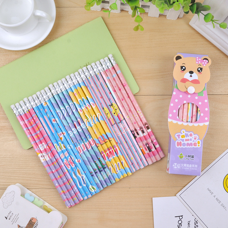 Boxed sapling pencil set, student eco-friendly HB pencils, student stationery pencils, school supplies wholesale details Picture