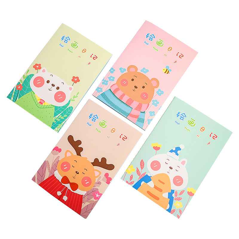 A5 Cute Cartoon Drawing Diary, primary school students' drawing and writing storybook, square grid practice exercise book, stationery wholesale Item Picture