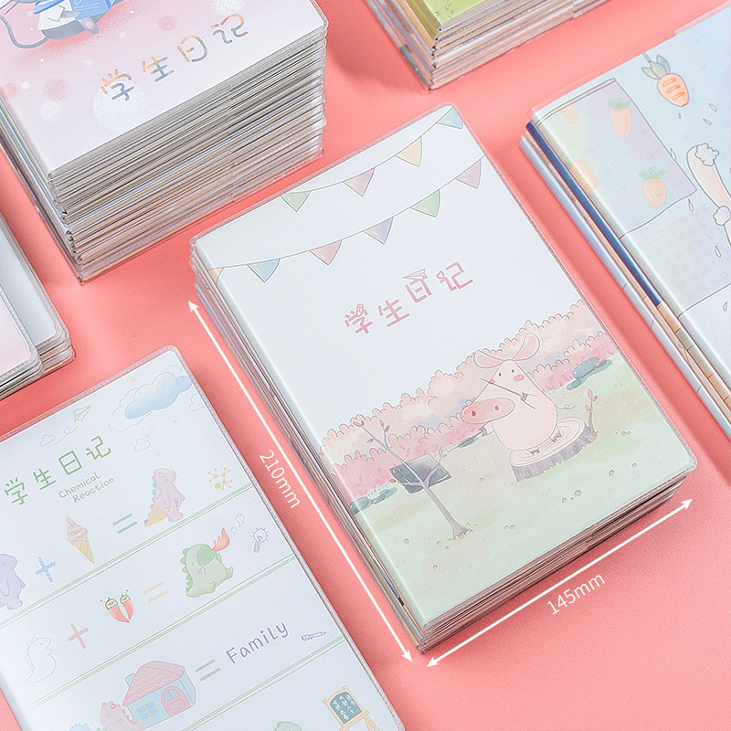A5胶套日记本 可爱韩版小学生方格田字格作文本笔记本子批发