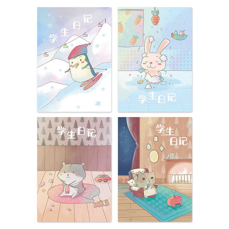 A5 rubber-covered diary, cute Korean version of primary school students' square grid composition notebook wholesale Item Picture