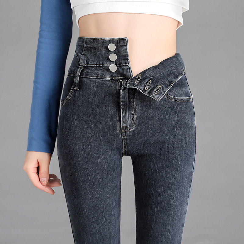 High-waisted jeans for women in autumn, new Korean-style slimming and form-fitting elastic skinny pants, casual tight pencil pants Application Scenario