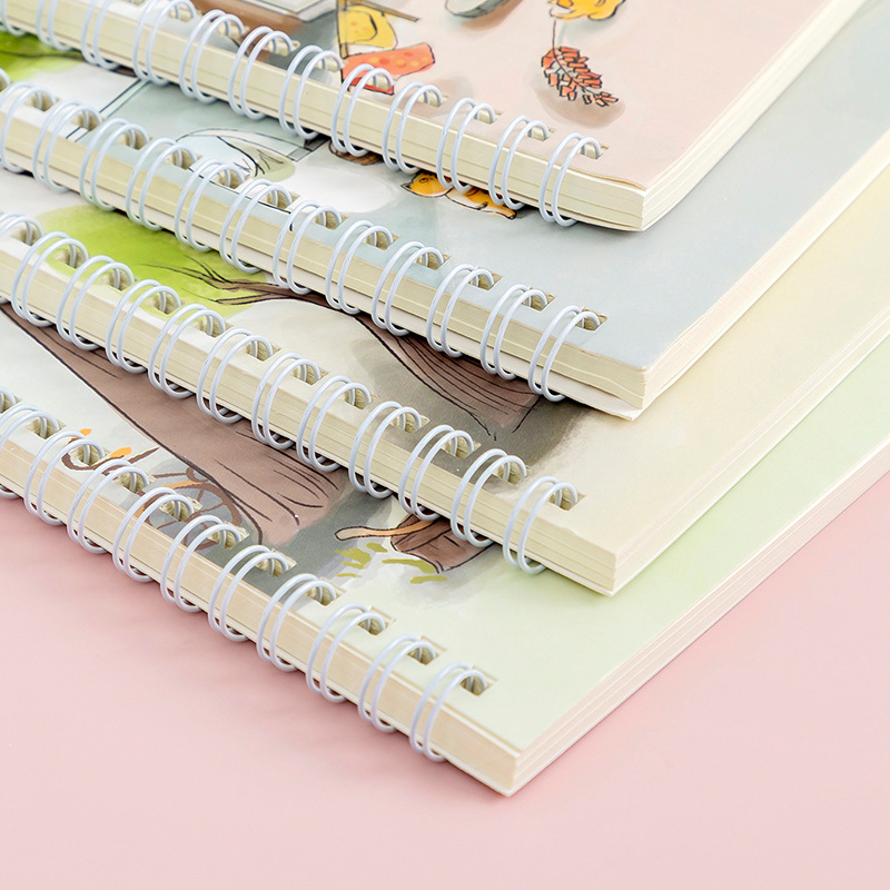 Fresh and clean B5 coil notebook with horizontal lines, cute cartoon notebook, student notepad, stationery wholesale Application Scenario