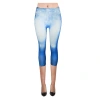 Wish cross-border e-commerce best-selling denim leggings, women's capri pants, and high-waisted printed women's pants Item Picture