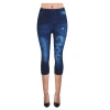 Wish cross-border e-commerce best-selling denim leggings, women's capri pants, and high-waisted printed women's pants details Picture