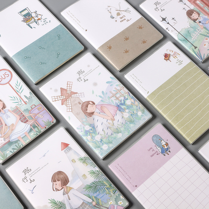 A Korean student a5 plastic-covered notebook with a fresh, simple and artistic style, a creative soft-sided copy practice book and diary