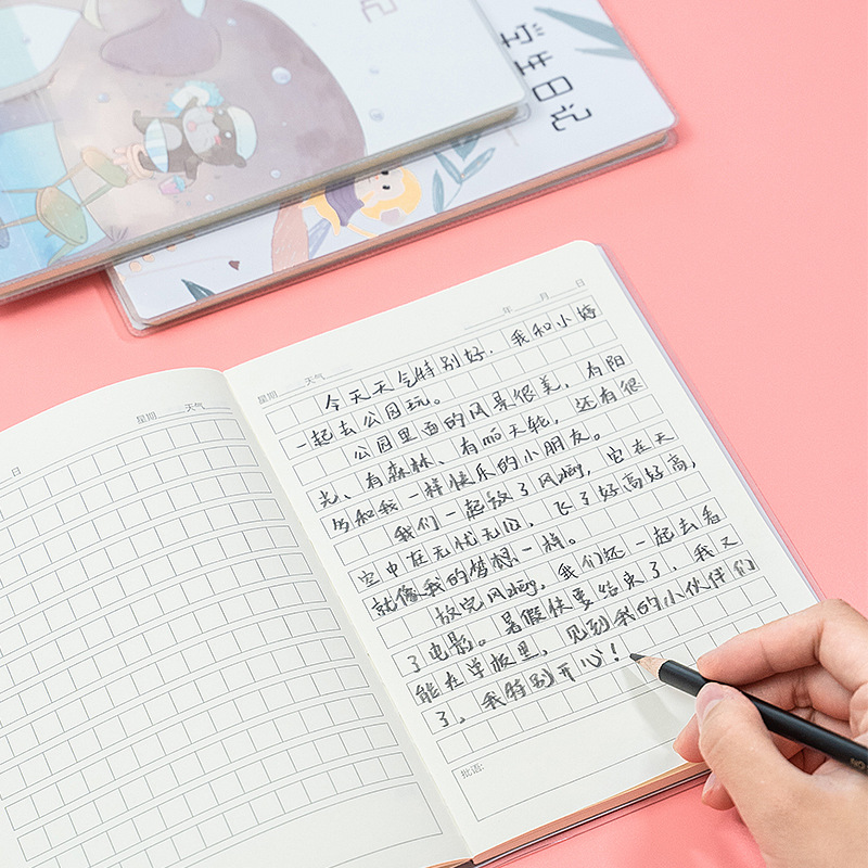 A5 rubber-covered diary, cute Korean version of primary school students' square grid composition notebook wholesale details Picture