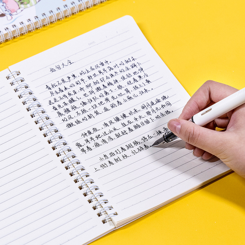 Cute cartoon a5 coil notebook, Korean version side-flipping spiral notebook, creative student diary, custom notepad Specification image