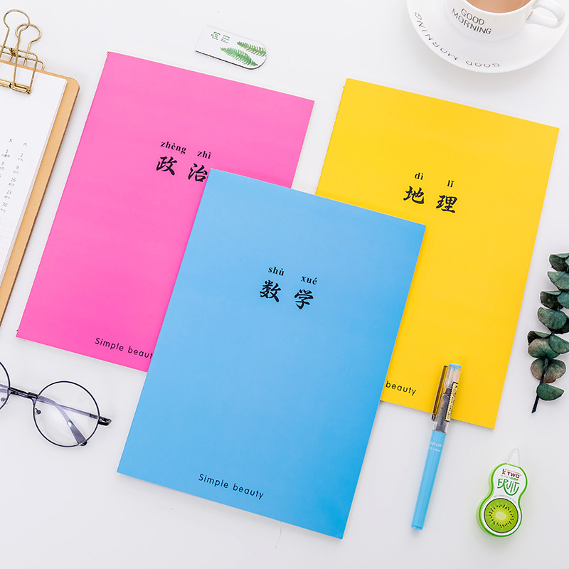 Wholesale of solid color B5 candies for primary, junior high and senior high school subjects, classroom notebooks and notebooks Specification image