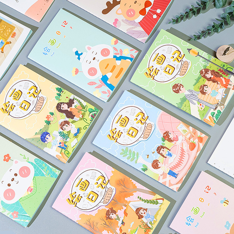 A5 Cute Cartoon Drawing Diary, primary school students' drawing and writing storybook, square grid practice exercise book, stationery wholesale
