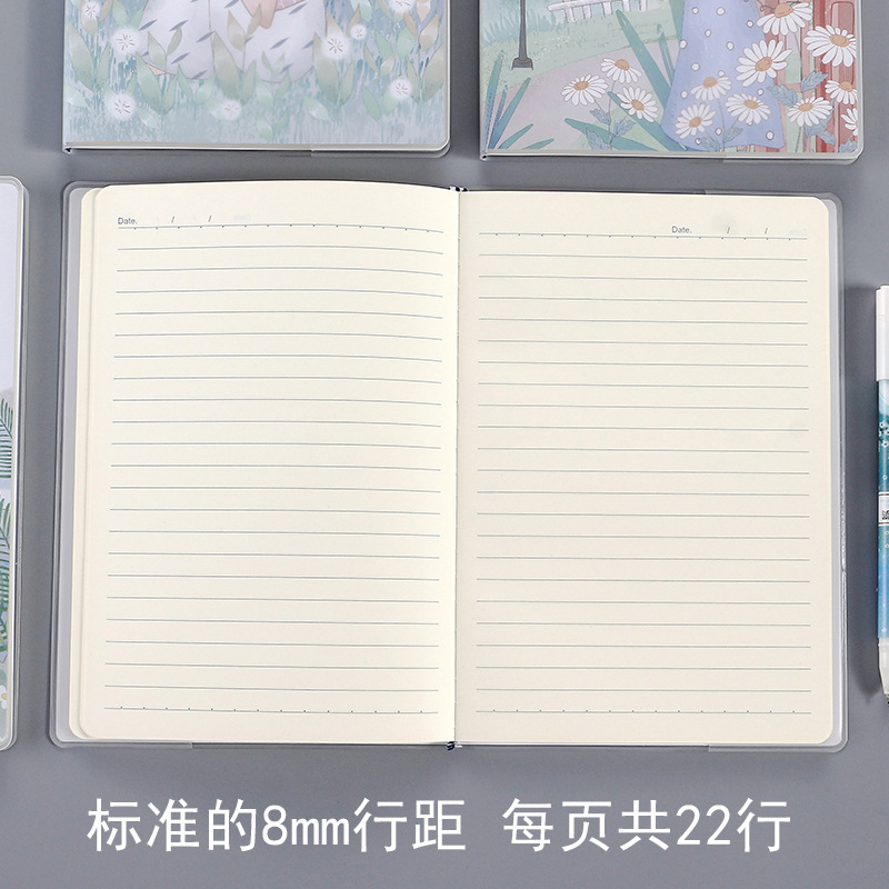 A Korean student a5 plastic-covered notebook with a fresh, simple and artistic style, a creative soft-sided copy practice book and diary details Picture