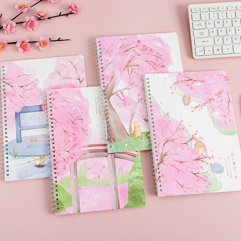 Fresh and clean B5 coil notebook with horizontal lines, cute cartoon notebook, student notepad, stationery wholesale Specification image