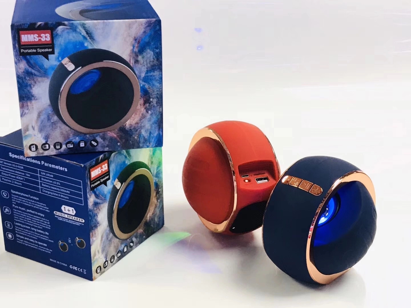 Cross-border new MS-33 wireless Bluetooth speaker, fashionable subwoofer, seven-color light audio private mold in stock Specification drawing