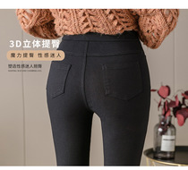 Mini bell bottom female spring and autumn new Korean nine points black female pants slit chic wind lace bell bottom pants