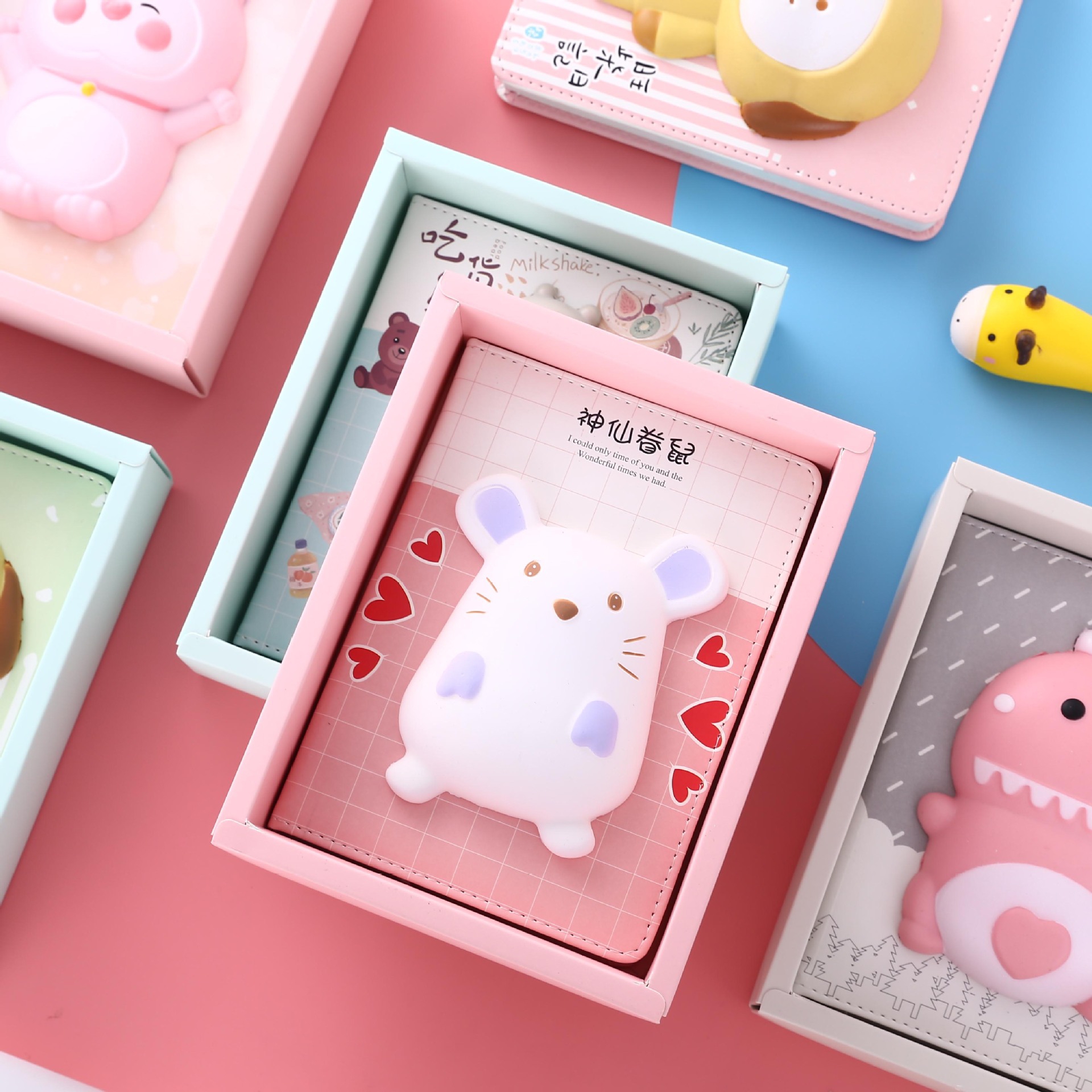 Soft and cute cultural and creative stress-relieving notebooks, cute and slow rebound creative stress-relieving handbooks, color page handbooks customized and sent on behalf Application Scenario