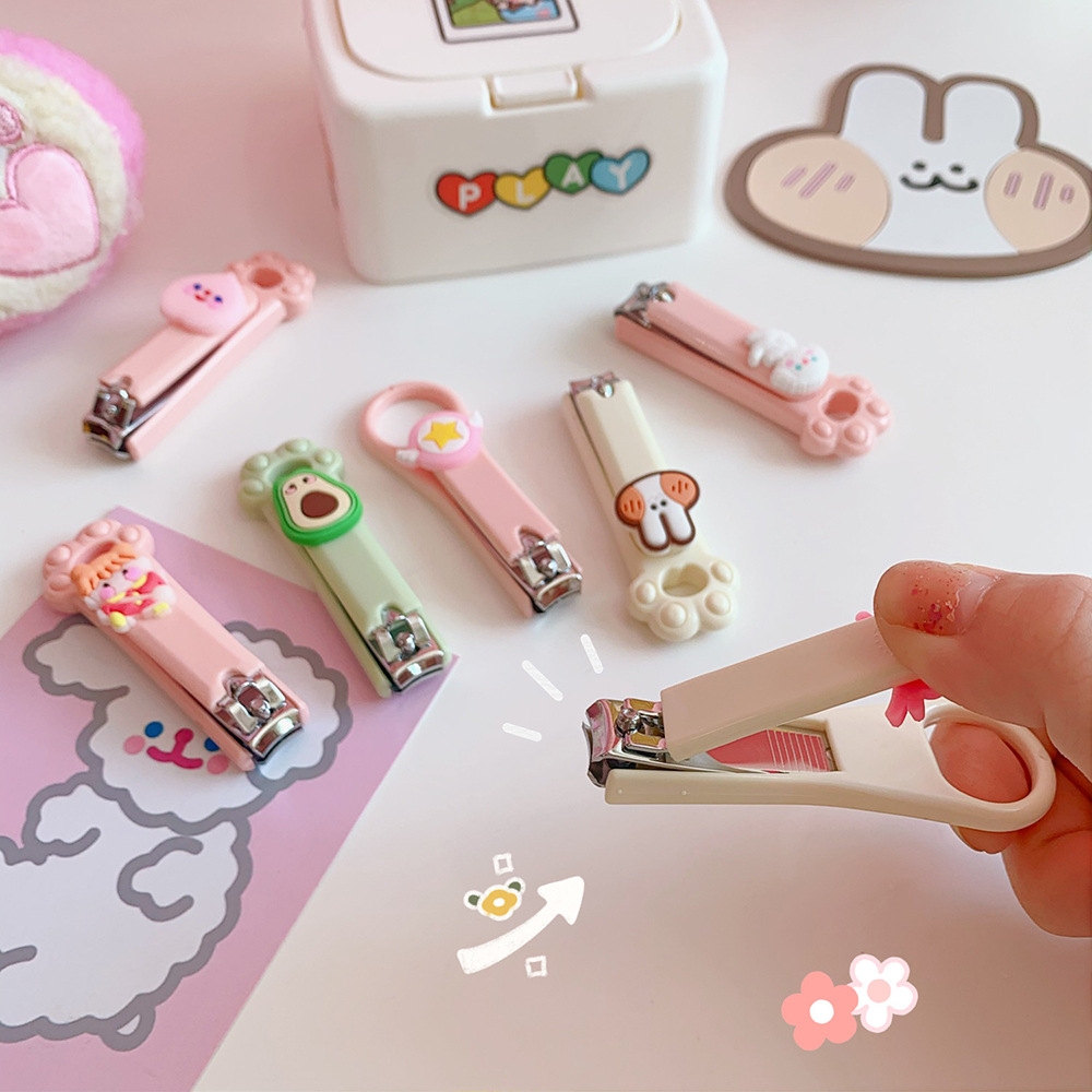 Cartoon mini cute nail clippers, adult home nail clippers, single set, creative folding nail clippers, manicure and nail care Specification drawing