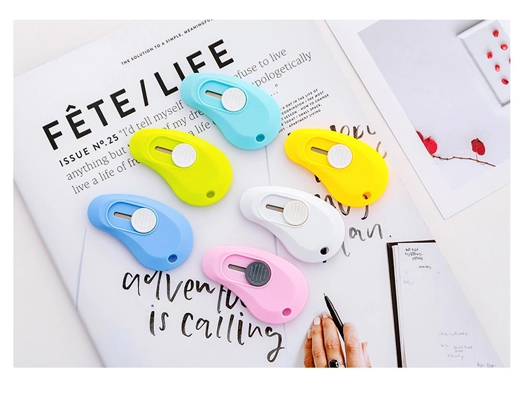 Wholesale of cute and girlish Japanese-style simple and creative utility knives, retractable and portable mini blades, and small knives for opening packages details Picture