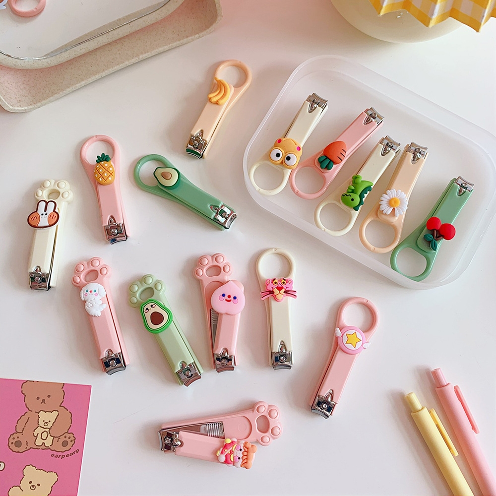 Cartoon mini cute nail clippers, adult home nail clippers, single set, creative folding nail clippers, manicure and nail care details Picture
