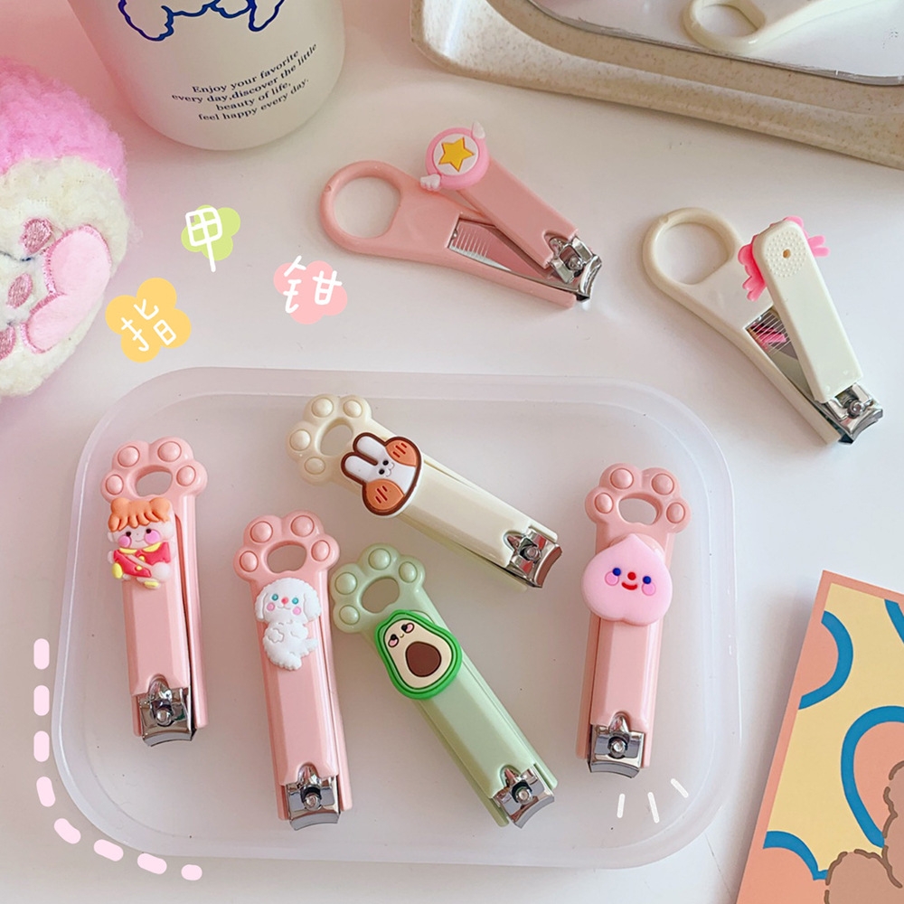 Cartoon mini cute nail clippers, adult home nail clippers, single set, creative folding nail clippers, manicure and nail care full figure