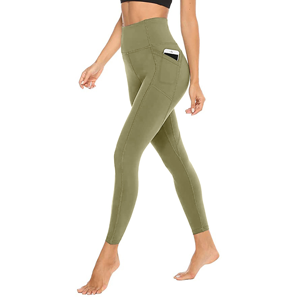 European and American sports pants 20 Summer new style women's fitness outdoor sports high-waisted tight side pocket yoga pants Application Scenario