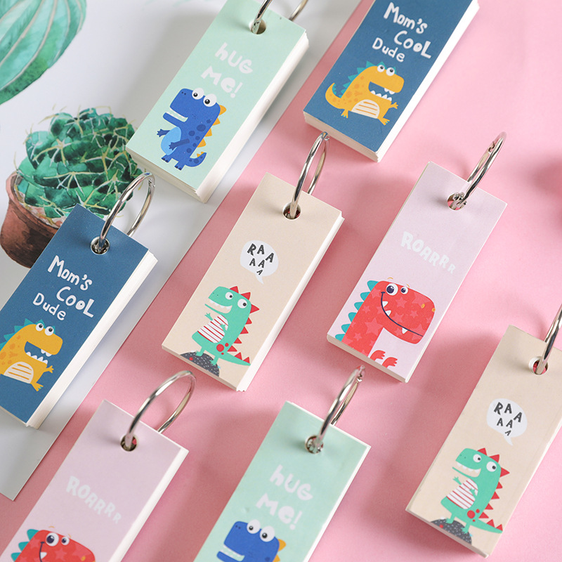 Dinosaur Ring book Student Mini word book Portable notepad loose-leaf book Removable notepad thumbnail