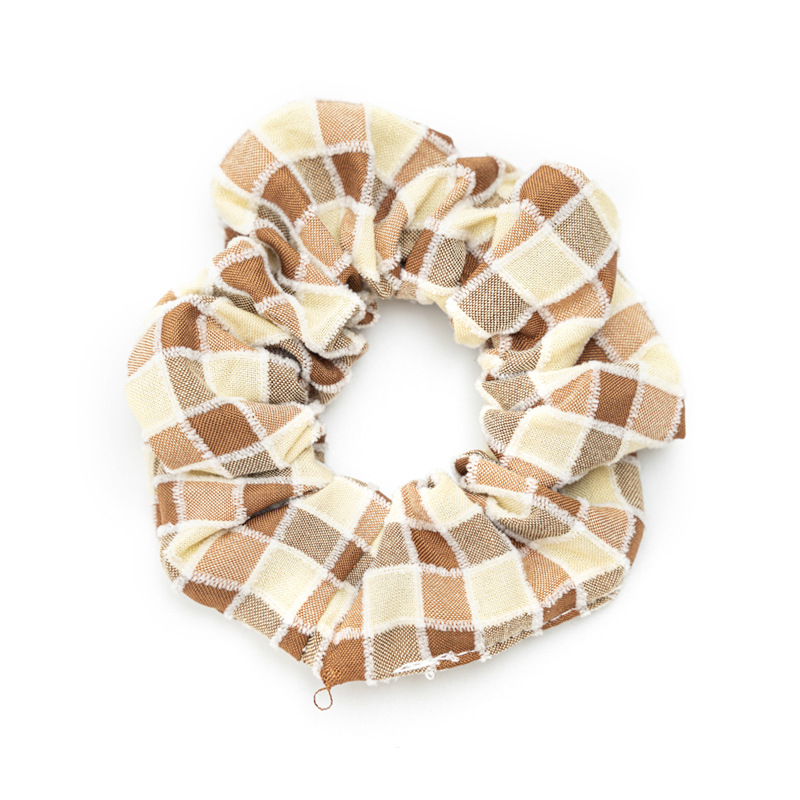 Autumn and winter new grid large intestine hair band hair accessory, Japanese and Korean version women's versatile retro checkered hair band three-state headwear Item Picture