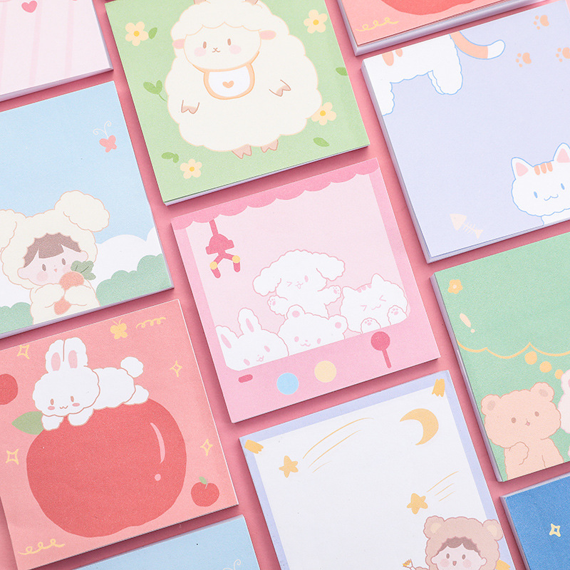 Zhishun Korean Creative Cute Pet Party Notepad, ins Girlish Cartoon Sticky Notes, Comment Sticky Notes, N Times Sticker