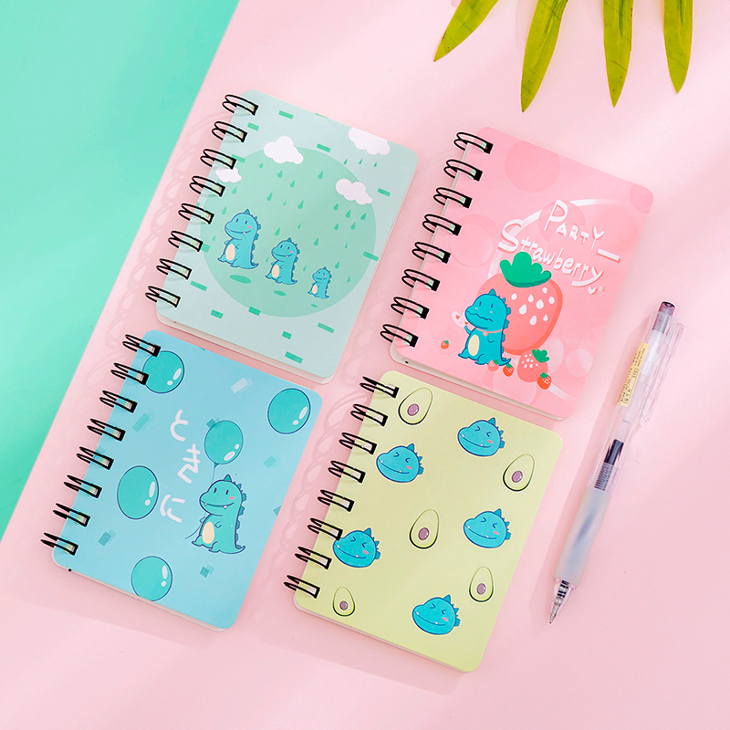 Cartoon and cute dinosaur A7 coil notebook, adorable student mini portable note-taking notebook pocket notebook details Picture