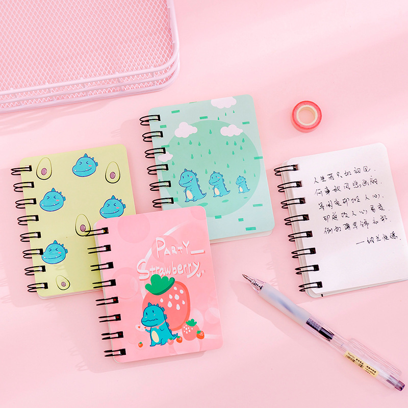 Cartoon and cute dinosaur A7 coil notebook, adorable student mini portable note-taking notebook pocket notebook Specification image
