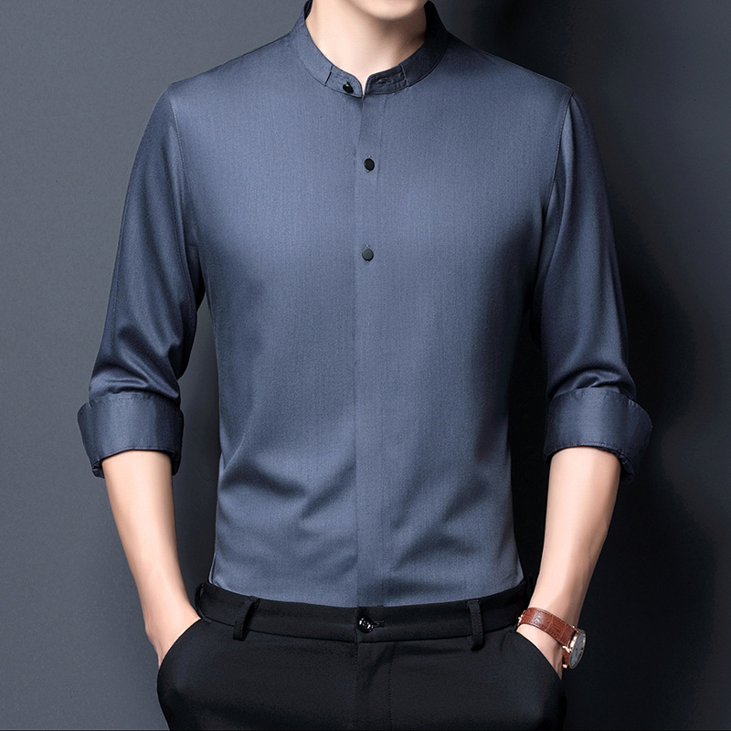 Men's long sleeve shirt Autumn new youth business shirt casual unpressed inch shirt 6918