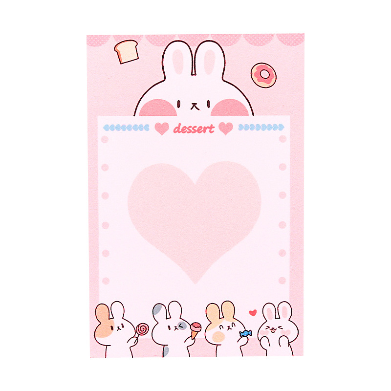 Cute cartoon rabbit memo note book, student notebook, sticky notes that can be torn N times, message notepad Item Picture
