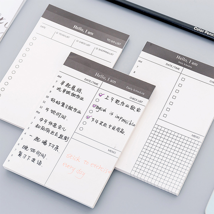 Simple business daily plan book, notepad, tear-off notebook, office desktop schedule book, memo book