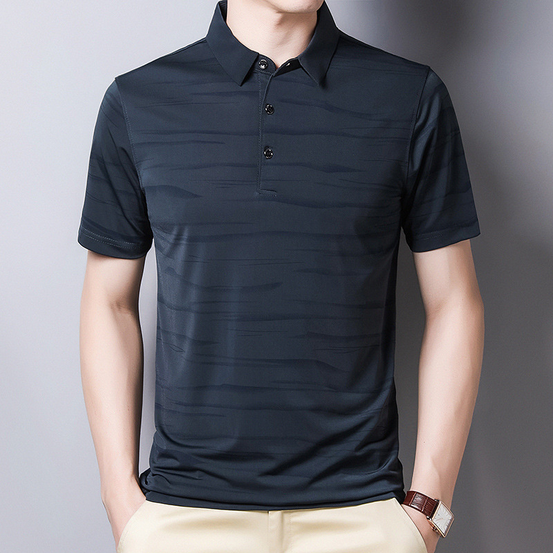 Men's short sleeve T shirt Summer thin business fashion casual POLO shirt young and middle-aged all-match slim slim T shirt