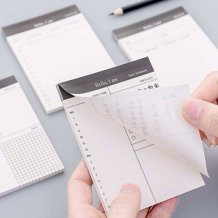 Simple business daily plan book, notepad, tear-off notebook, office desktop schedule book, memo book Specification image