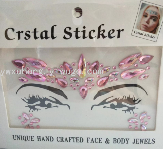 Acrylic face stickers, eco-friendly resin face stickers, crystal diamond forehead stickers, water diamond face stickers