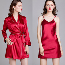 Silk pajamas women summer sexy strap thin nightdress women home V-neck sexy strap skirt wholesale