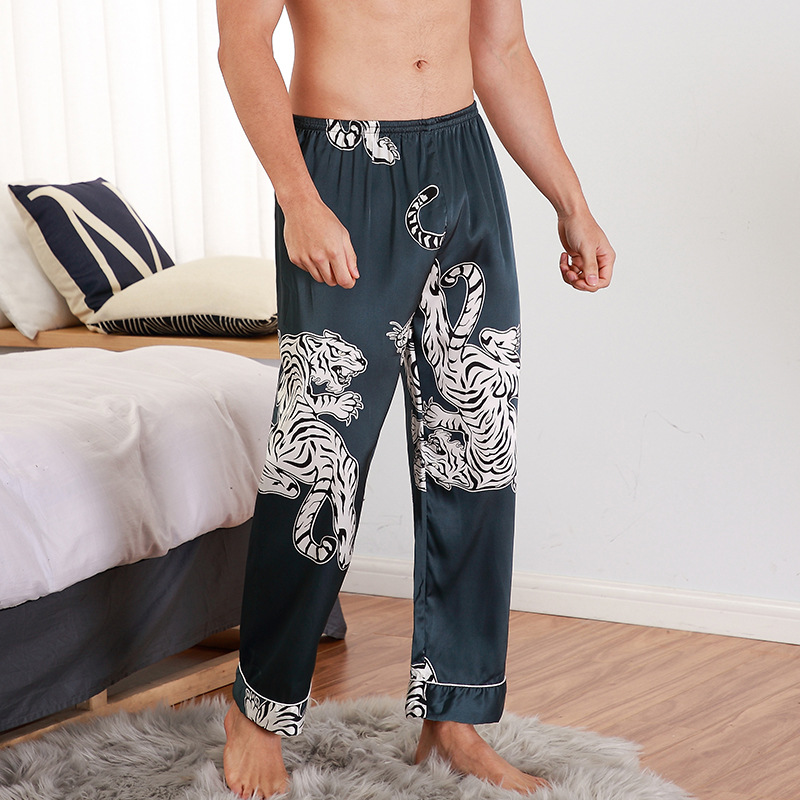 A generation of hair silk pajamas men spring and summer single trousers pajama garment manufacturers wholesale CK1080