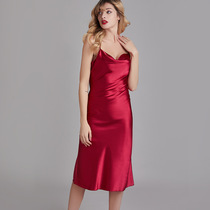 Ladies spring and summer elegant swing collar thin nightdress home clothes can be worn outside 1630