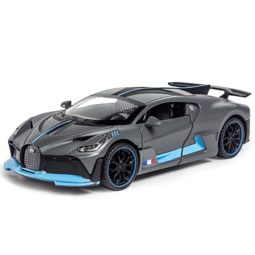 1:32 scale Bugatti DIVO children's sports car model toy sound and Light alloy Rebound car wholesale in Chenghai details Picture