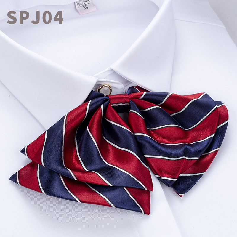 Factory wholesale casual striped bow tie collar flowers: simple, stain-resistant, easy to maintain, comfortable and professional ladies' small collar flowers Application Scenario